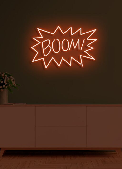 Boom Neon Light Energetic and Bold Statement