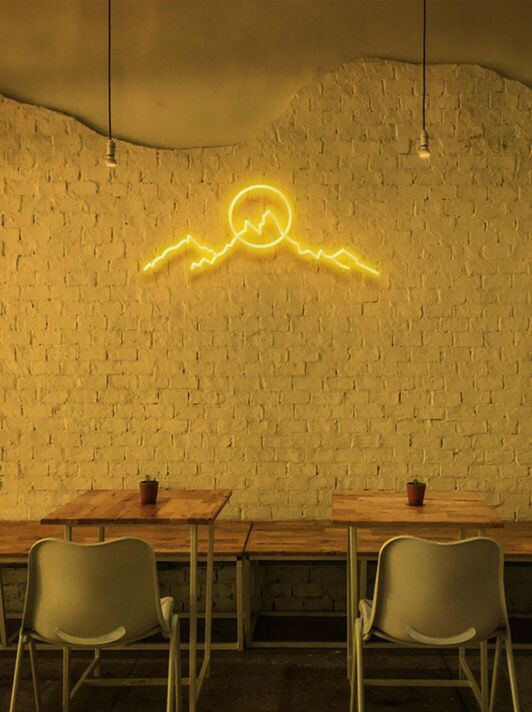 Mountain sunrise Neon Inspiration with Every Rising Sun