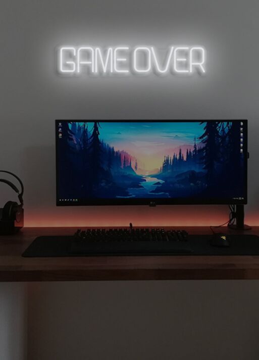 Game Over Neon The Classic End-Game Phrase in Bright Lights