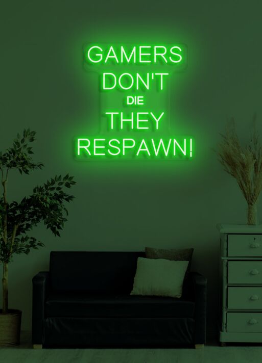 Gamers don't die Neon Resilience of the Gaming Spirit