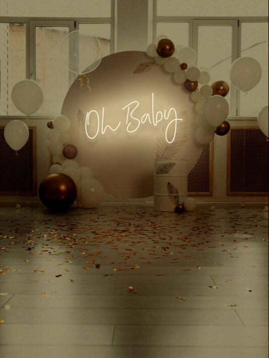 Oh Baby Neon Excitement for New Beginnings