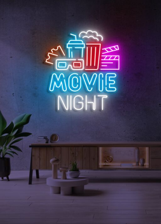 Customize Movie Night Neon for Cinematic Evenings