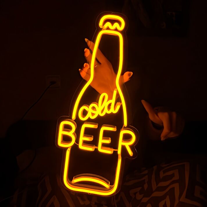 Customize Cold Beer Neon Refreshment on Tap