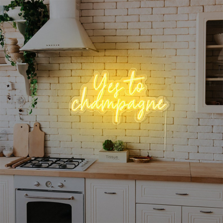 Yes to Champagne Elegant Neon for Celebrations