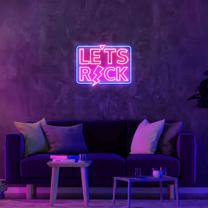Lets Rock Music Neon Art: Amplify Your Musical Vibes