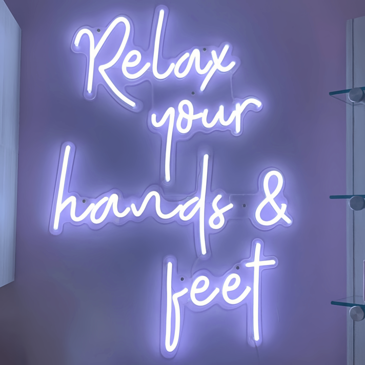 Relax Your Hands and Feet: Neon Sign for Ultimate Comfort!