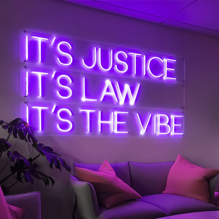 It's Justice, It's Law, It's The Vibe - Embody the Spirit of Justice and Law in Neon