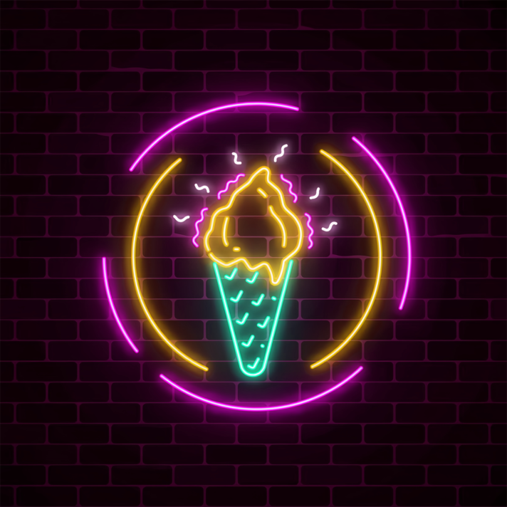 Chill Out Ice Cream Cone Neon Sign
