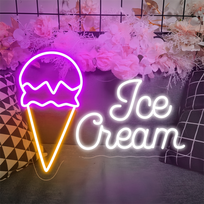 Customize Scoop and Smile Neon Ice Cream Cone