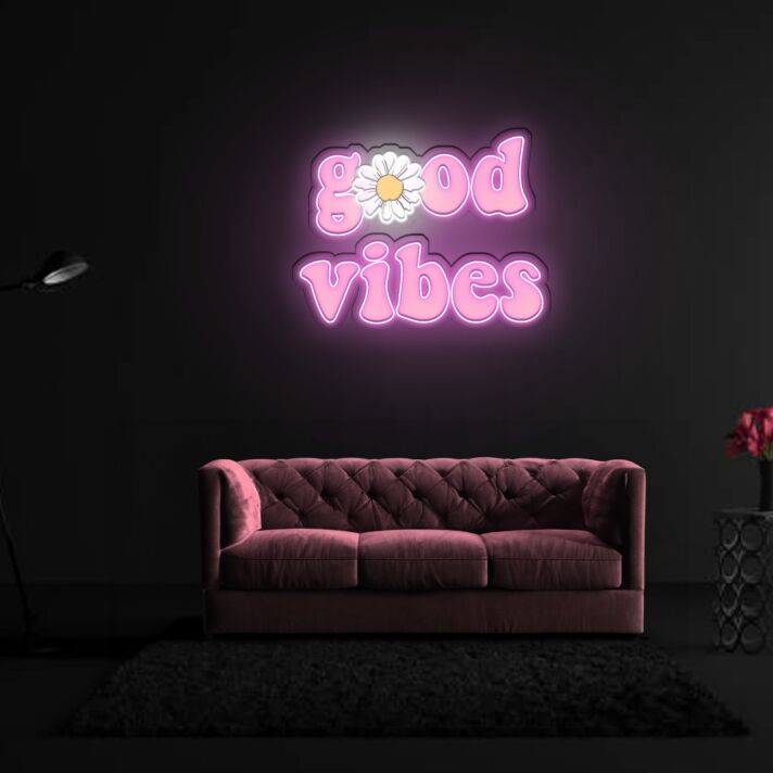 Good Vibes Neon X Acrylic Artwork