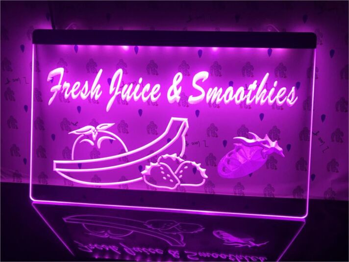 Fresh Juice & Smoothies Hanging Neon Sign