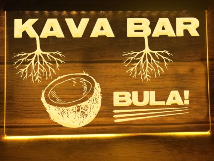 Kava Bar Hanging Neon Sign