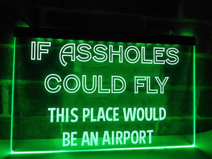 If Assholes Could Fly Funny Hanging Neon Sign