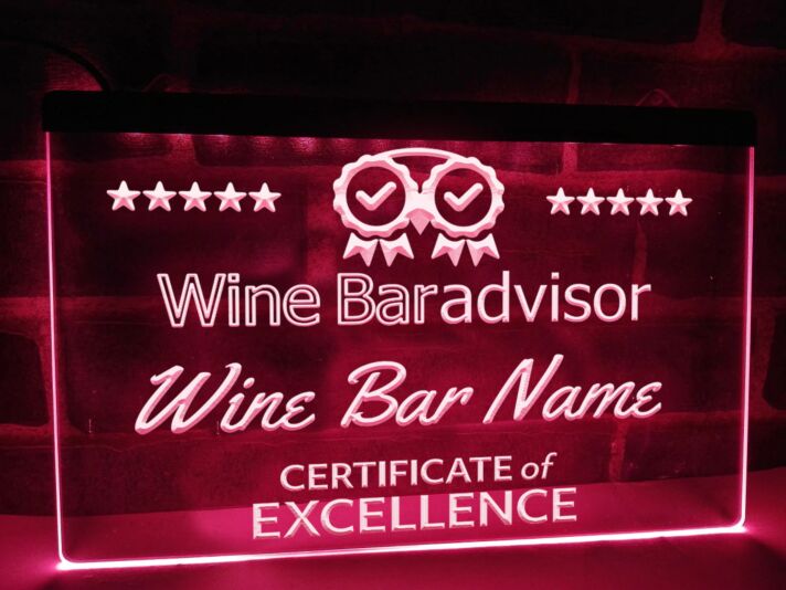 Wine Bar Advisor Personalized Hanging Neon Sign