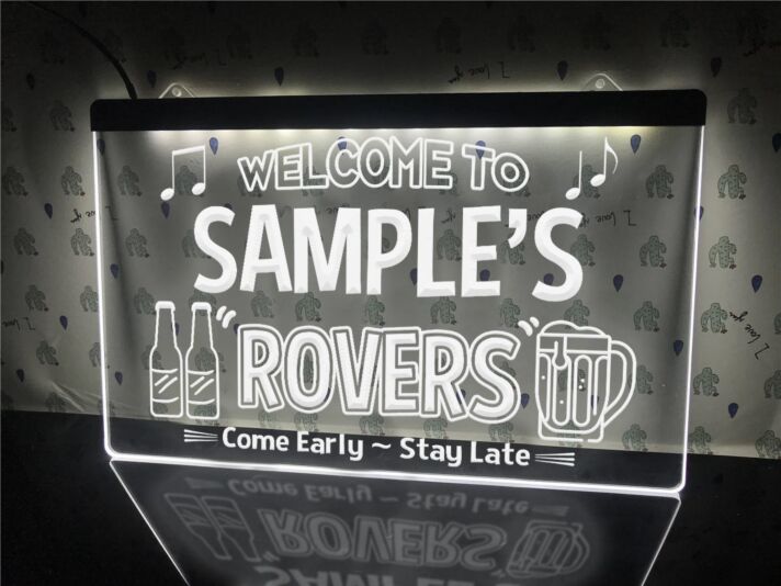 Welcome to the Rovers Personalized Hanging Neon Sign