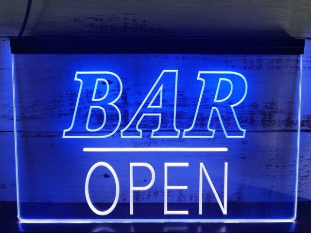 Bar Open Two Tone Hanging Neon Sign