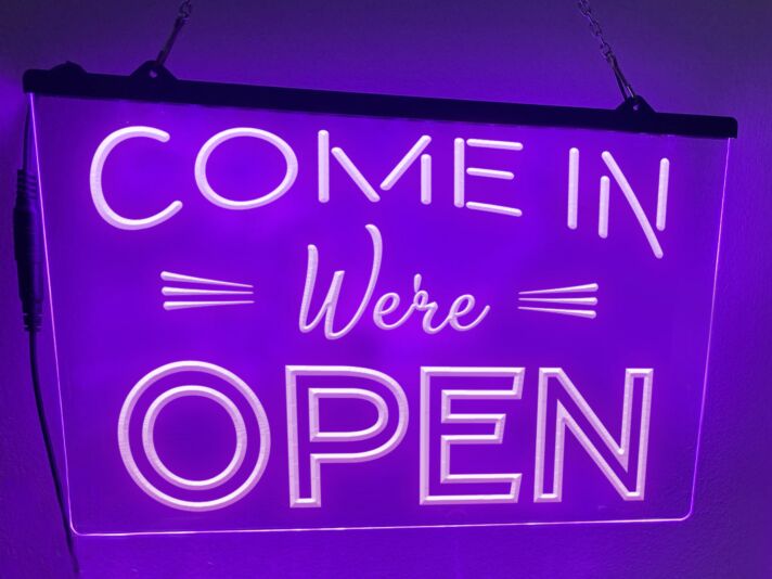 Come in We're Open Hanging Neon Sign