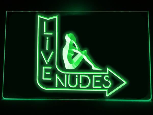 Live Nudes Hanging Neon Sign