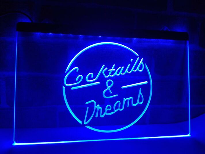 Cocktails & Dreams Hanging Neon Sign
