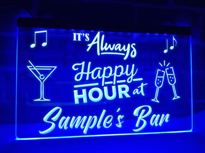 It's Always Happy Hour Personalized Hanging Neon Sign