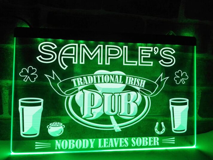 Irish Pub Personalized Hanging Neon Sign