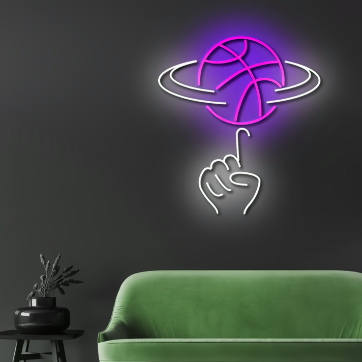 Spinning Basketball Neon Light