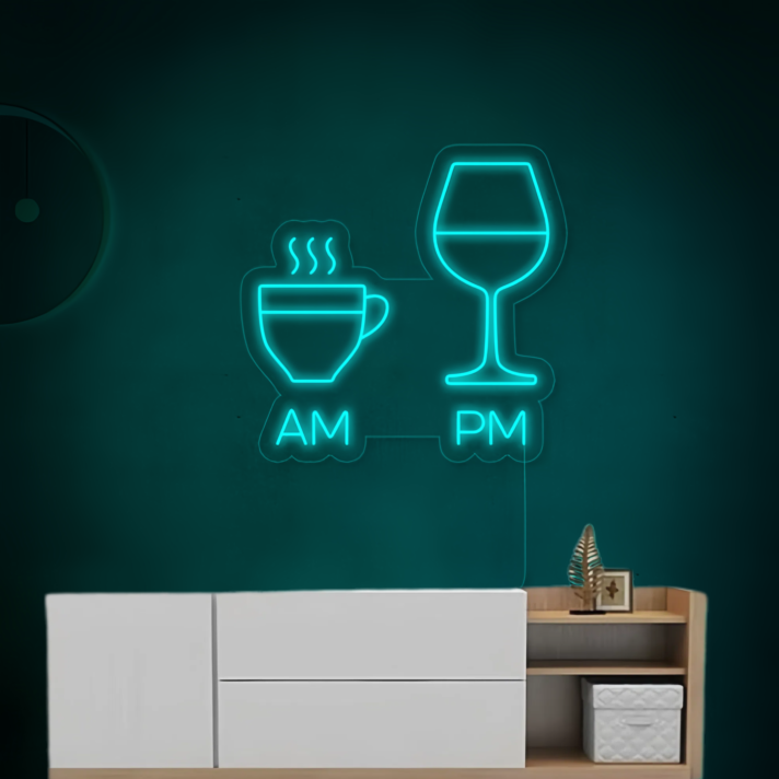 Relaxing Tea in the Morning, Whiskey at Night Neon Sign