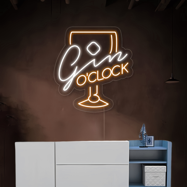 Elegant Wine Glass Neon Light