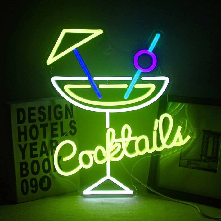 Customize Cocktail Glass Bar Neon Sign