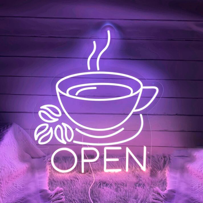 Customize Coffee Open Neon Sign