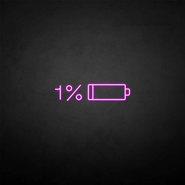 'Battery out' neon sign