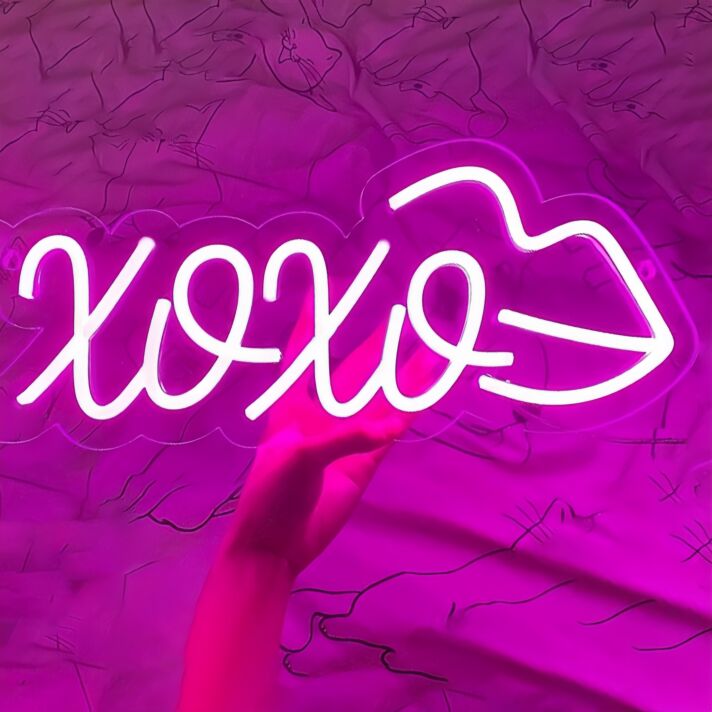 Xoxo Red Lips Wedding Neon Sign