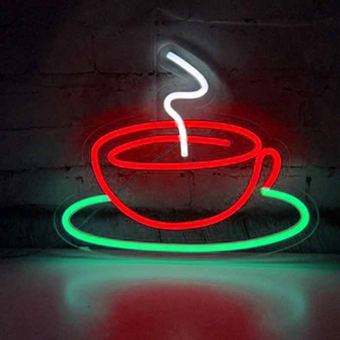Aromatic Coffee Cup Neon Sign