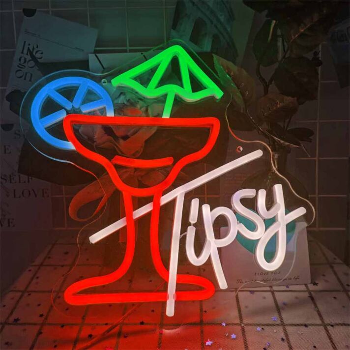 Customize Tipsy Cocktail Time Neon Sign