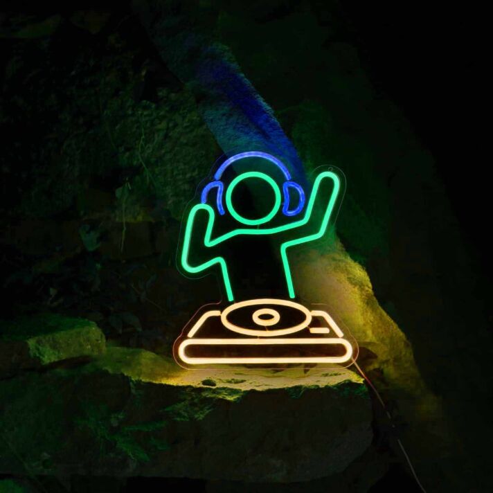 DJ Turntable Neon Sign