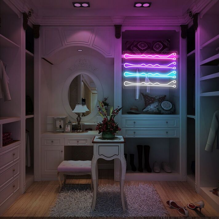 Bobby Pin Neon Sign for Beauty Salons and Personal Care Spaces