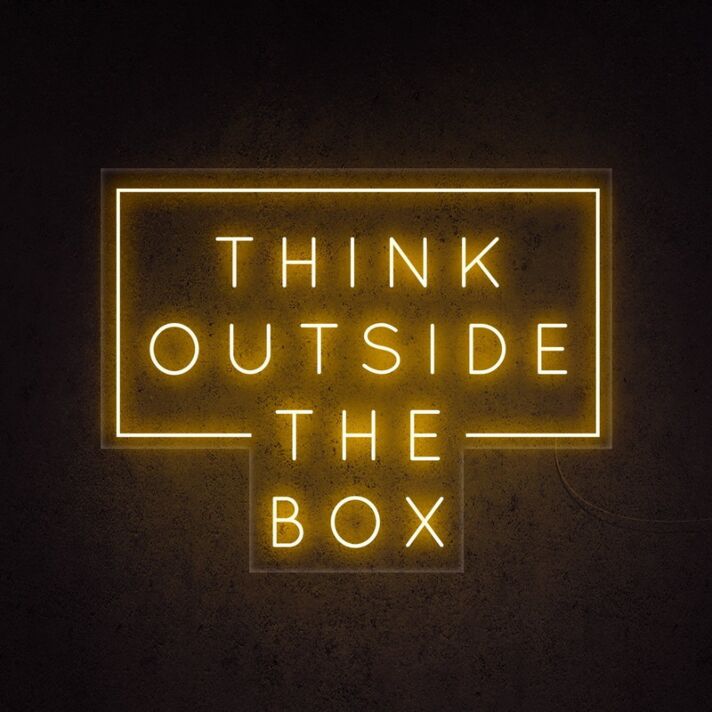 Think Outside The Box Neon Sign for Inspirational and Creative Spaces