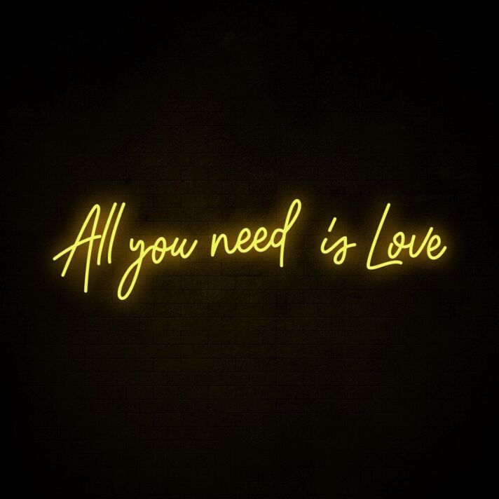All You Need Is Love Neon Sign for Positive and Loving Spaces