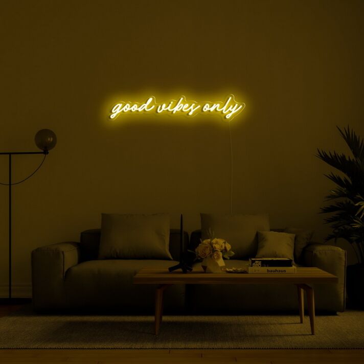Good Vibes Only Neon Sign for Positive and Happy Spaces