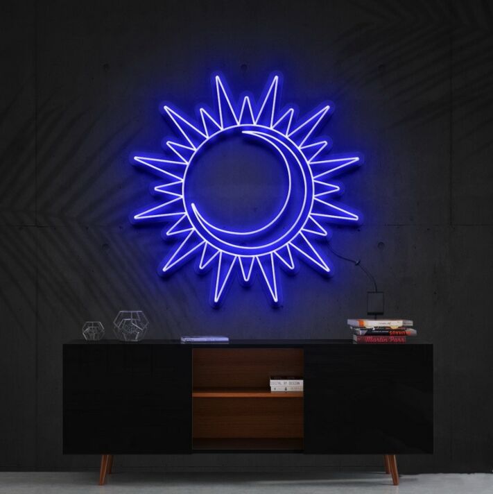 Sun Moon Neon Sign for Peaceful and Relaxing Spaces