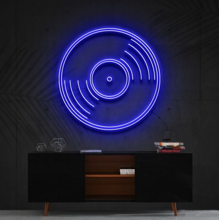 Vinyl Record Neon Sign for Music Lovers and Fans
