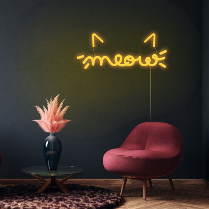 Meow Neon Sign NE1104 for Cat Lovers and Playful Spaces