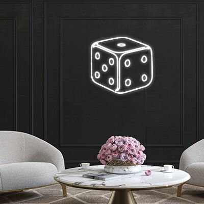 Dice Neon Sign for Gamblers and Gaming Enthusiasts