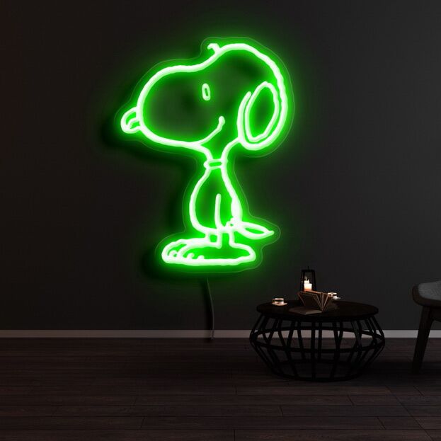 Snoopy Standing Neon Sign for Cartoon Fans