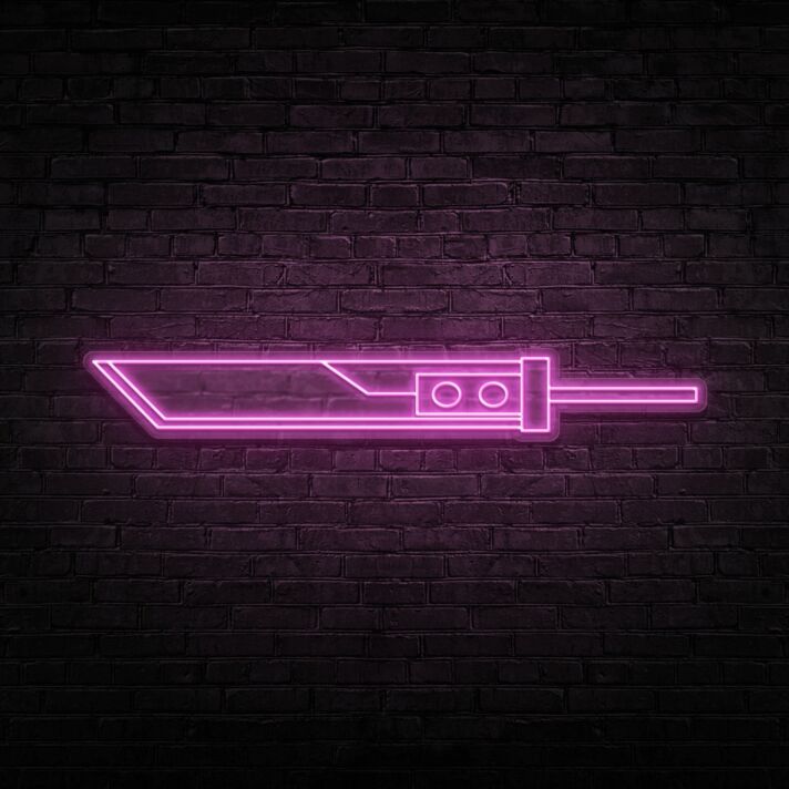 Buster Sword Neon Sign for Game Lovers and Fantasy Fans