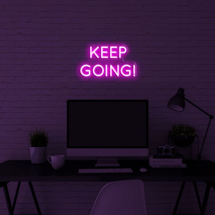 Keep Going Neon Sign for Motivational and Inspirational Spaces