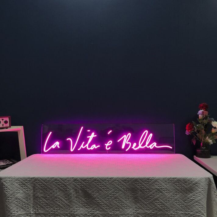 La Vita E Bella Italian Neon Sign for Elegant and Stylish Spaces