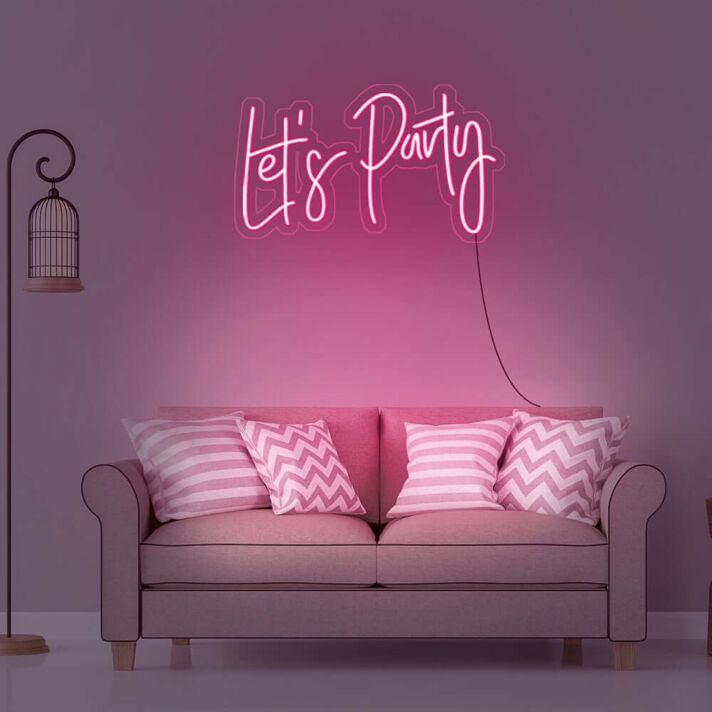 Let's Party Neon Sign for Fun and Celebratory Spaces