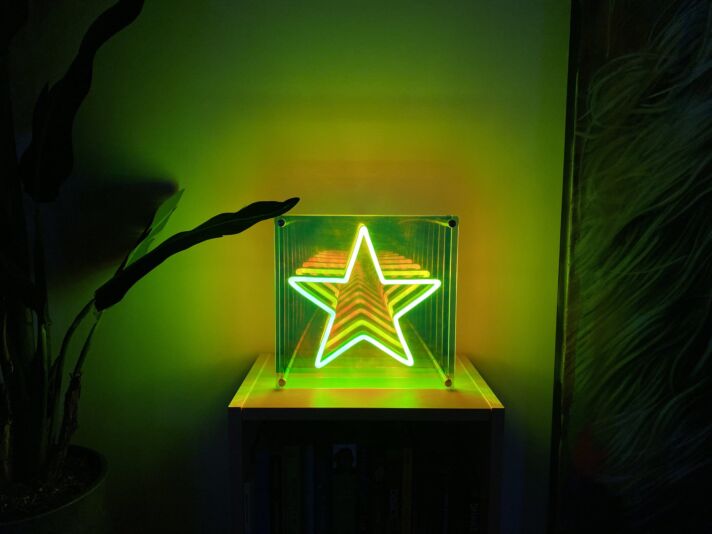 Star Infinity Mirror Neon Sign for Modern and Stylish Decor