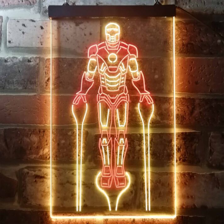Iron Man Hero Dual LED Neon Sign for Superhero Fans